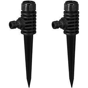 Relaxdays Set da 2 Irrigatori da Giardino, Gitatta 6 m, con Picchetti per Il Fissaggio, per Superfici Fino a 30 m², Nero