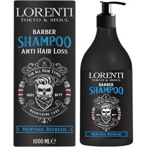 LORENTI TOKYO & SEOUL Barber Shampoo Anti Dandruff Men 1000 ml | Shampoo antiforfora per uomini | Aiuto contro la forfora, prurito del cuoio capelluto da uomo | Mentolo Refresh