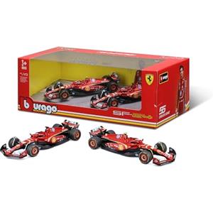 Burago Set 2 modellini Auto Formula 1, Carlos Sainz, Charles Leclerc, Ferrari SF-23, Scala 1/43, Mockup, Miniatura da collezione, F1, BBurago, Regali per collezionisti, +3 anni (78002)