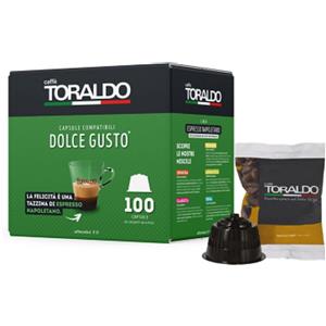 Toraldo Capsule Caffè Gourmet 100% Arabica - 100 Capsule Compatibili Dolce Gusto