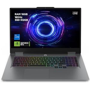 Lenovo LOQ Gaming AI Laptop | 17,3 Full HD 165Hz | NVIDIA GeForce RTX 5070 | Intel Core i7-14700HX | 16 GB RAM | 512 GB SSD | Win11 | QWERTZ | Tastiera RGB a 24 zone, grigio, 3 mesi G ame pass