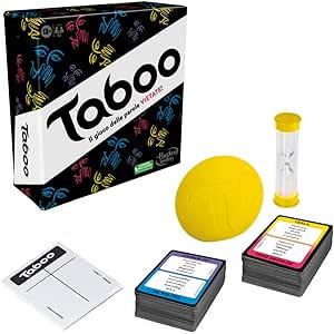 Hasbro Taboo classico, gioco di società con parole da indovinare per adulti e adolescenti, gioco da tavolo per 4 o più giocatori dai 13 anni in su