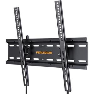 Perlegear Supporto TV per TV da 26-60 pollici fino a 52 kg, Supporto Inclinabile Robusto con VESA 75x75-400x400 mm, Montaggio a Parete Sottile da 55 pollici con Corde di Sicurezza
