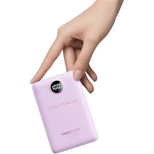 VEEKTOMX Power Bank 10000mAh 22,5W PD3.0 QC 3.0 Powerbank Mini USB C Caricabatteria Portatile Ricarica Rapida con Display a LED Compatibile con iPhone Huawei Xiaomi Tablets ecc. (Viola)