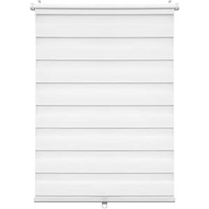 WOLTU Tenda a Rullo per interni Doppio Strato Giorno e Notte, Fissaggio a Morsetto Senza Foratura 70l x 150A cm Bianco, Senza Catenella, Tenda Traslucida e Oscurante per Finestra o Porta