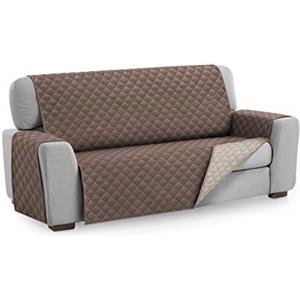 textil-home Textilhome Copridivano Malu 4 Posti 200 cm Imbottito Reversibile Marrone