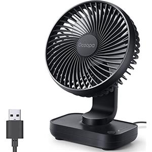OCOOPA Ventilatore USB, Mini Ventilatore da Tavolo Portatile di 12cm a 4 Velocità, Ventilatore Silenzioso con Cavo USB per Casa, Ufficio, Scrivania, Campeggio e Viaggi