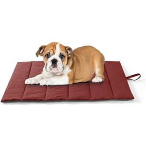 UNIKOME Cuccia Cane Grande per Interno e Esterno, Cuscino Cane Impermeabile, Facile da Lavare, Pieghevole, Resistente Materassino Cani/Gatto/Pet per Viaggi All'aperto (Rosso+Verde, 76x48cm)