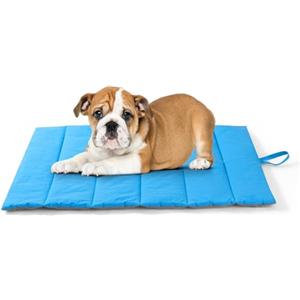 UNIKOME Cuccia Cane Grande per Interno e Esterno, Cuscino Cane Impermeabile, Facile da Lavare, Pieghevole, Resistente Materassino Cani/Gatto/Pet per Viaggi All'aperto (Blu+Grigio, 76x48cm)