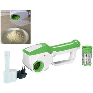 TrAdE Shop Traesio Trade Shop - GRATTUGIA ELETTRICA RICARICABILE DOPPIO RULLO PER FORMAGGIO CUCINA CASA HP8868 -