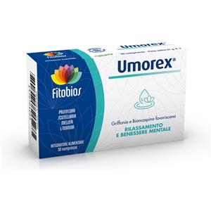 Umorex Integratore Alimentare 30 Compresse - Passiflora, Griffonia, Biancospino, Melissa e L-Teanina per Rilassamento e Benessere Mentale