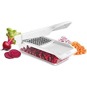 Tescoma Affettatutto in Acciaio Inossidabile Bianco con 2 Lame e Contenitore Antiscivolo - 26 x 12 x 8 cm