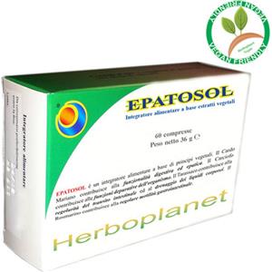 HERBOPLANET Epatosol - Integratore Alimentare a base di Estratti Vegetali per Funzionalità Digestiva ed Epatiche - 60 Compresse