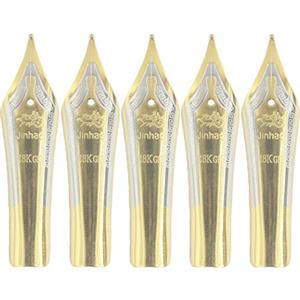 Gullor 5PCS pennini penna stilografica adattano Jinhao 159/450/750, oro, pennino in media
