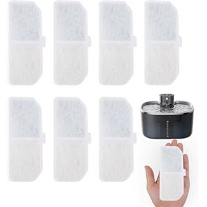 LEOINAER 8 Filtri per Fontanella per Gatti, Filtrazione Tripla Alta Efficienza per Fontanella 2.5L, Ultra Silenzioso, Compatibile con il Modello HM-02, Sostituzione Economica e Sicura per Gatti