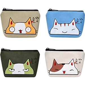 Aucuu Portamonete Portafoglio da Donna con Cerniera, 4 Pezzi Portafoglio da Donna, Portamonete da Donna, Mini Portamonete Portatile, Portamonete Mini Portafoglio Donna