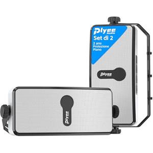 Plyee Audio Altoparlante Bluetooth Esterno, IPX5, Sincronizza 100 Altoparlanti, Montaggio a Parete, Compatibile con Telefono, PC, Echo Dot, per Patio, Veranda, Garage, Coppia (MZ-511)