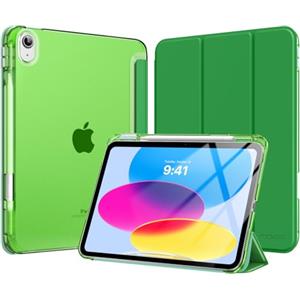 MoKo Custodia per iPad (A16) 11a Generazione 11 Pollici 2025, iPad 10a Generazione 10,9" 2022 con Portapenna, iPad 10a Gen Cover Trifold Sottile Leggera con Retro PC Rigido Traslucido, Verde Bosco