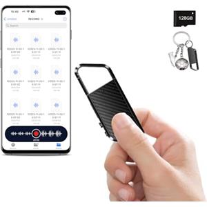 NekSide 128 GB Registratore Vocale Mobile con Riconoscimento Vocale - Registratore Mobile con DSP 5.0 OTG - 9800 h - Mini Registratore Vocale per Riunioni, Interviste, Lezioni