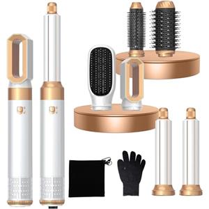 MogaWave Airbrush Air Styler Pro 6 in 1 Hair Styler set con Spazzola Asciugacapelli, Spazzola Phon per Capelli, Spazzola Aria Calda, Phon Arricciacapelli ad aria, Ricci, Volumizzant, Liscio