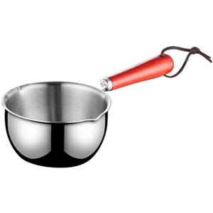 Lioaeust Pentola per olio caldo in acciaio , pentola per latte, salsa piccante, pentola piccola per cottura burro per induzione, fornelli a gas o elettrici (300 ml)