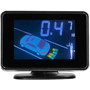 aqxreight Sistemas del Sensore di Parcheggio per Auto con 8 Sensori - Inversione Anteriore e Posteriore con Avvertimento Sonoro, Display a Distanza LCD Regolabile e modalità di (GREY)