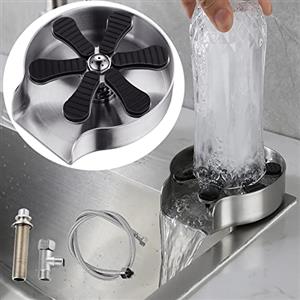 Eroshoo Lavabicchieri Lavandino, Lavello da Cucina Sciacquatrice, Lavabicchieri da bar, Lava Bicchieri Lavandino Accessori per la Cucina, Bar, Ristorante e Caffè, Bottle Washer,Argento