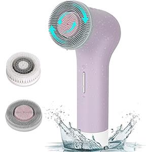 MYCARBON Spazzola Pulizia Viso Elettrica Ricaricabile 2500mAh Impermeabile IPX7 Attrezzi Spazzola Viso Rotante Cura del Viso per Tutte Pelli con Testine di Ricambio (Rosa)