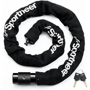 Sportneer Lucchetto Bici Catena Bicicletta con 2 Chiavi, Bicicletta Antifurto in Acciaio Temprato, Alta Qualità Antifurto Moto/Lucchetto Moto per Varie Biciclette/Motocicli 8MM * 100CM