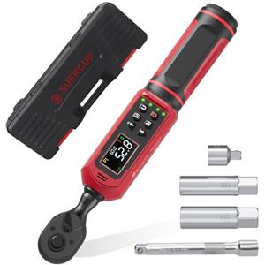 SUERCUP Chiave Dinamometrica Digitale da 1/4" 0.9-60N.m Chiave Dinamometrica Elettronica con Vibrazione, Buzzer, Notifica LED e Cinque Unità di Misura, per Bicicletta, fai da te