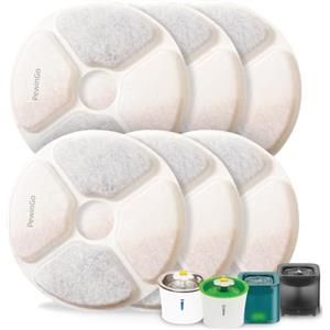 PewinGo Filtri Fontanella per Gatti, 6 Pezzi Filtri per Fontane per Animali Domestici Tripla Azione con Resina e Carbone Attivo Compatibili per Fontane D'acqua 3L