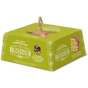 Generico Confezione Per Dais Dolcesicilia Colomba Cuore Siciliano con Crema al Pistacchio e Gocce di Cioccolato, 750g