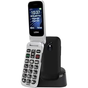 FEGA Telefono Cellulare per Anziani con Tasti Grandi, 4G Telefoni Cellulari a Conchiglia Facile da Usare, Tasto SOS, Base di Ricarica, Volume Alto, Batteria 1300mAh, Flip Senior LTE