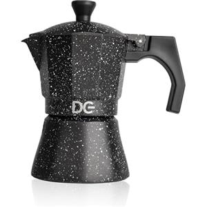 Dc Casa Gusto Chef Caffettiera - Corpo in Alluminio, Manico Atermico in PP e Silicone - Tintura Smaltata - Compatibile Gas ed Elettrico - Moka Tradizionale (3 Tazze)