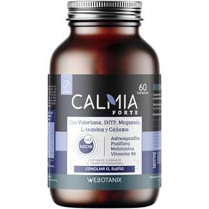 WeBotanix | Calmia Notte Forte | Formula avanzata con melatonina 1,9 mg, 5-HTP, Ashwagandha, Magnesio e Valeriana | conciliazione del sonno e rilassamento naturale | 60 capsule | Vegano