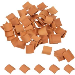 PATIKIL Tegole in miniatura, 50 pezzi, mini piastrelle rosse in argilla, in mattoni, per case delle bambole, fai da te, accessori da costruzione, per case finte e giardini