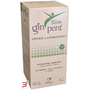 AMBRAFARM Ginpent Slim - Integratore Alimentare 120 Capsule con GinPent, Citrus Aurantium e Colina per il Metabolismo