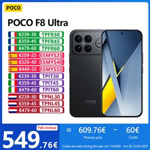 POCO F8 Ultra Smartphone - Snapdragon 8 Elite Gen 5, 6500mAh, Display AMOLED 6.9