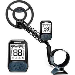 SUNPOW Metal Detector Ricaricabile per Adulti e Bambini - Rilevatore Oro 4 Modalità con Bobina 8" Impermeabile IP68 - Batteria 20H con LCD Retroilluminato - OTMD17