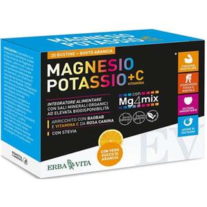 Erba Vita Magnesio e Potassio + Vitamina C Arancia Confezione 20 Bustine