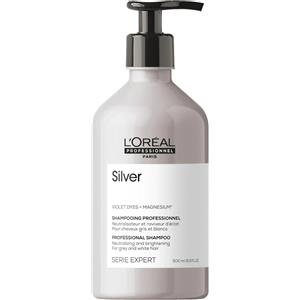 L'Oréal Professionnel Serie Expert Silver Shampoo 500 ml - Shampoo Anti-Giallo per Capelli Bianchi e Grigi, Formula Professionale con Magnesio