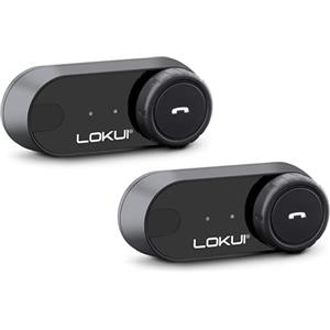 LOKUI Midland - Interfono Moto Bluetooth Coppia Lokui K30, Auricolari Casco Moto Universali e Impermeabili, Portata 800m per 2 Persone, Batteria 10H, Cancellazione Rumore DSP, Altoparlanti Hi-Fi e Microfoni