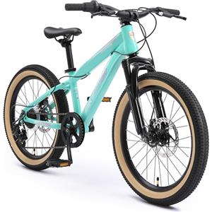 BIKESTAR MTB Mountain bike 20 alluminio per bambini 6-9 anni | Bicicletta telaio pollici 11 velocità Shimano, hardtail, freni a disco, sospensioni | Verde