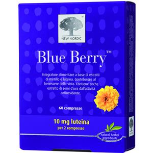 NEW NORDIC Blue Berry - Integratore alimentare 60 compresse a base di mirtillo e luteina per la funzione visiva