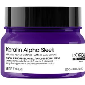 L'Oréal Professionnel Keratin Alpha Sleek Hair Mask 250 ml - Maschera Lisciante per Capelli con Aminoacidi