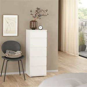 Dmora - Cassettiera Cezanne, Settimino multiuso, Comò camera da letto, Mobile con cassetti, 40x40 h107 cm, Bianco