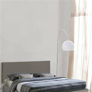 Talamo Italia - Letto matrimoniale Cleopatra, Testata in ecopelle a muro, 100% Made in Italy, adatta a letto Matrimoniale, Cm 170x60, Tortora