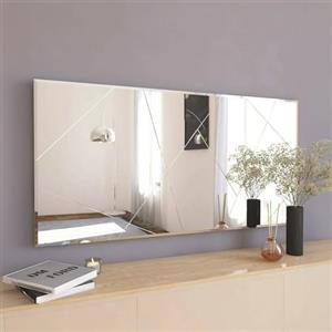 Dmora - Specchio Rana, Specchiera, Articolo d'arredo a muro, Decorazione con specchio, 120x2h60 cm, Bianco