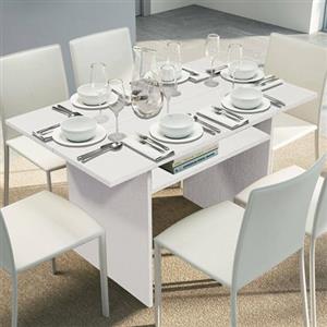 Dmora - Consolle allungabile Lavanda, Tavolo da pranzo con apertura a libro, Consolle multiuso allungabile, 100% Made in Italy, 120x70h75 cm, Bianco
