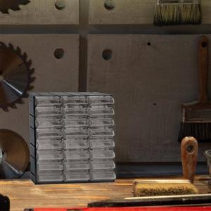 Dmora - Armadio Multiuso 2 Ante Tienen, Armadietto Porta minuteria, Mobile per contenitori portautensili, 100% Made in Italy, 19x15h23 cm, Antracite, 24 cassetti